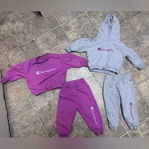 Champion infant Purple and Gray Jogger Set